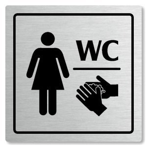 WC ženy, 100x100mm, stříbrná, Arizona
